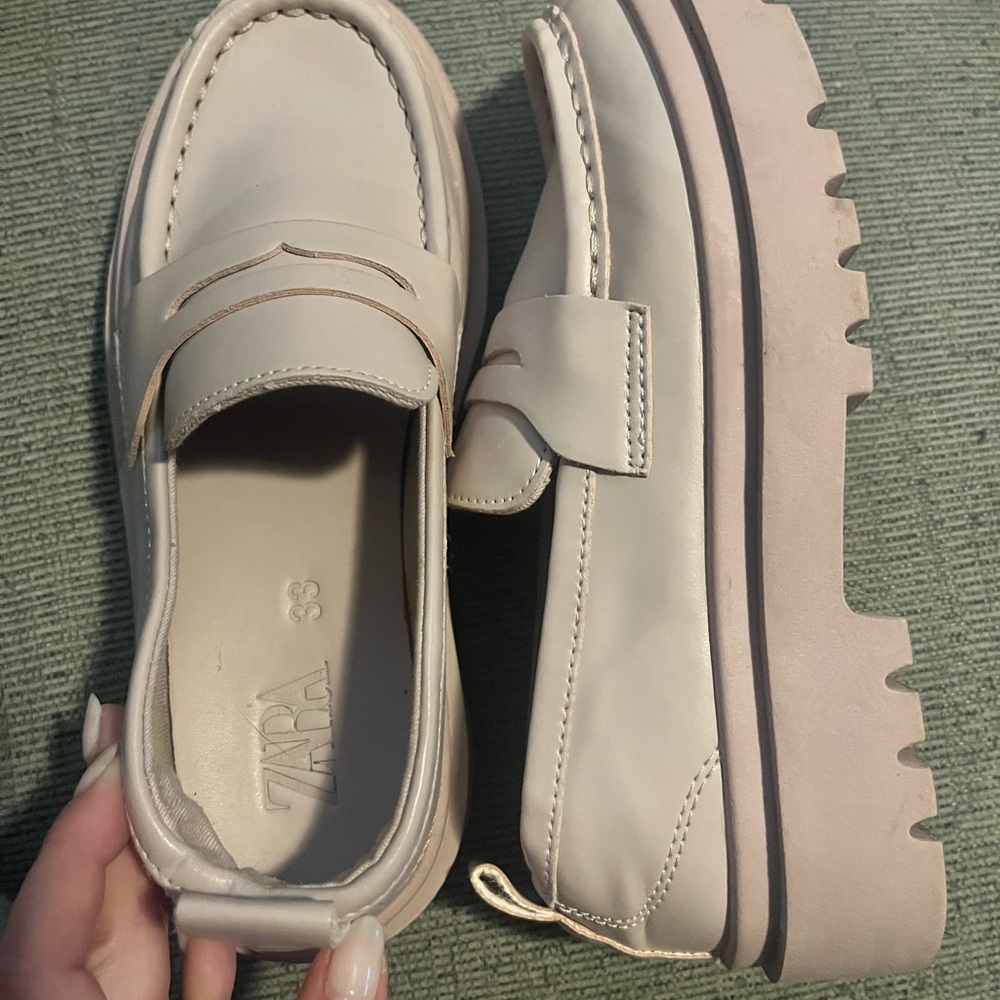 Zara lilac Loafers Chic Flats